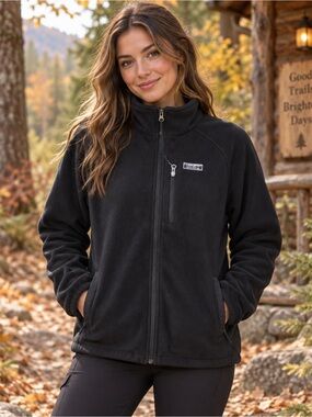 Auclair Black Full Zip Fleece Jacket Women’s Large Gorpcore Hiking Cabin Core